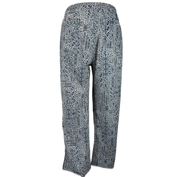 Women's Blue Patterned Wide Leg Pants - Picture 6 of 11